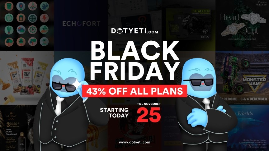 DotYeti Unlimited Design Offers 43% off in Black Friday Season Sale!