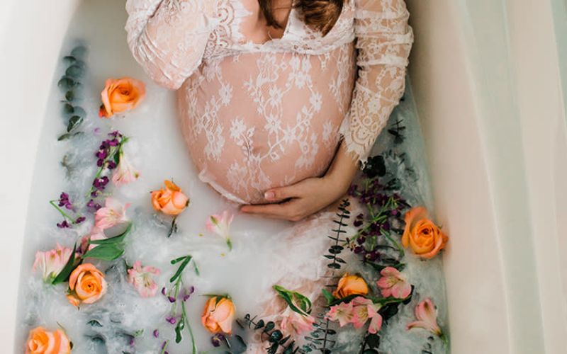 Milk Bath Magic Maternity Photoshoot