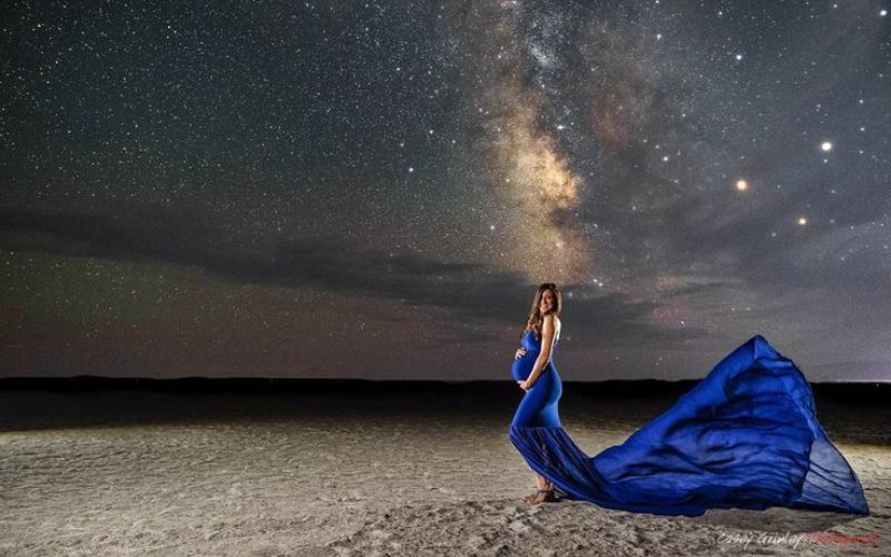 Night Sky Maternity Photoshoot